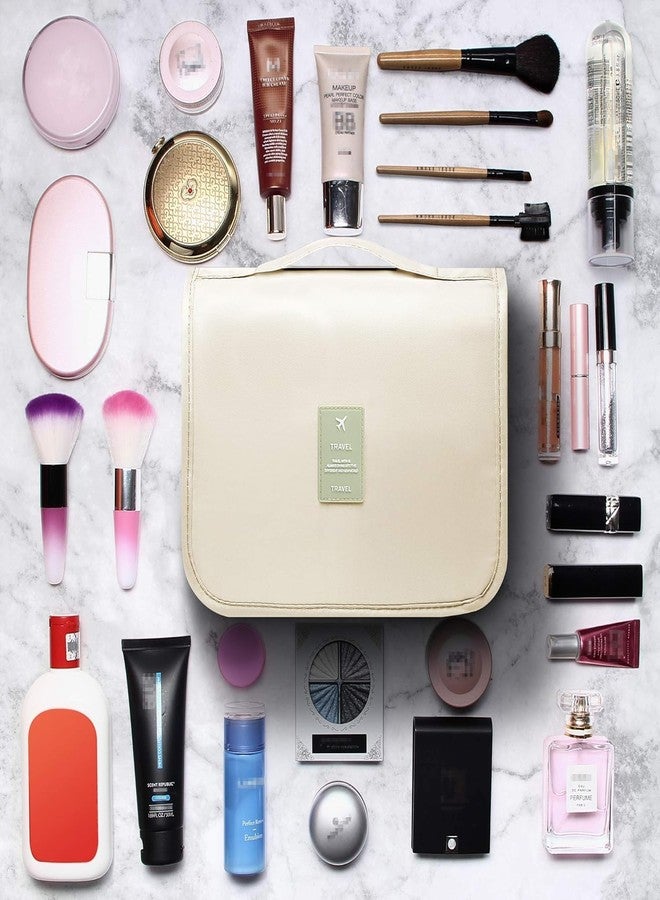 MATSON Salse Multifunctional Hanging Toiletry Bag for Travel Cosmetic Makup Organzier Pouch Waterproof Bathroom Shower Bag for Women and Men (Beige) - Image 2